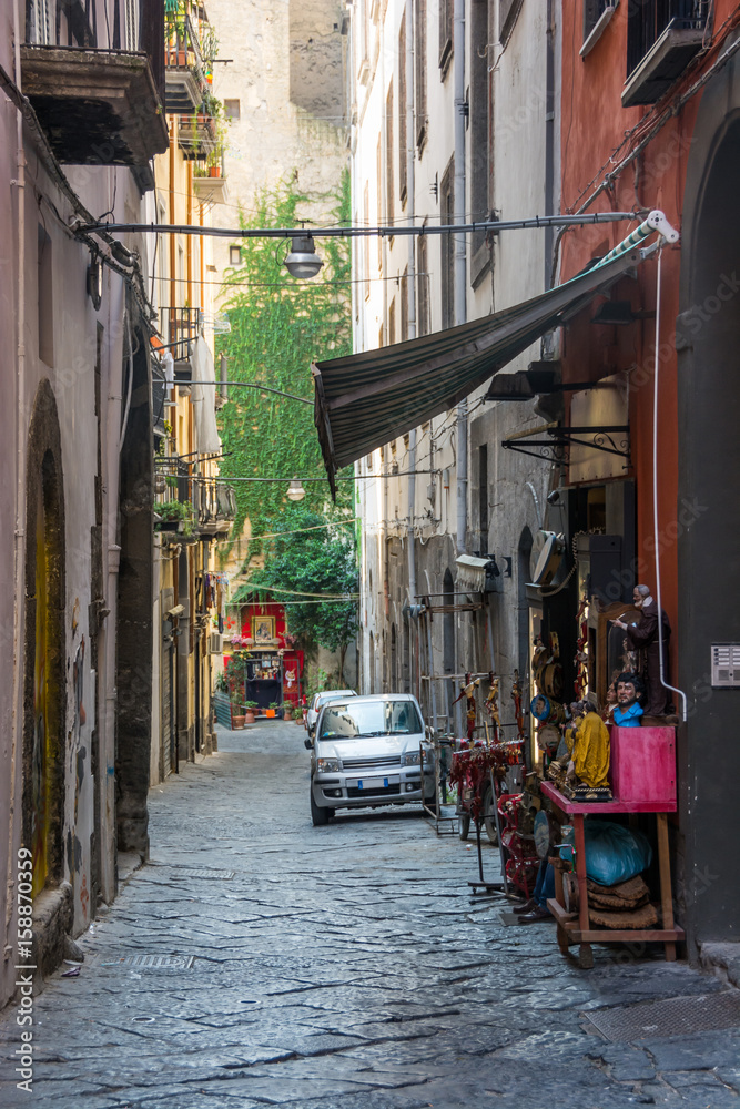 Narrow streets of Naples, Italy
