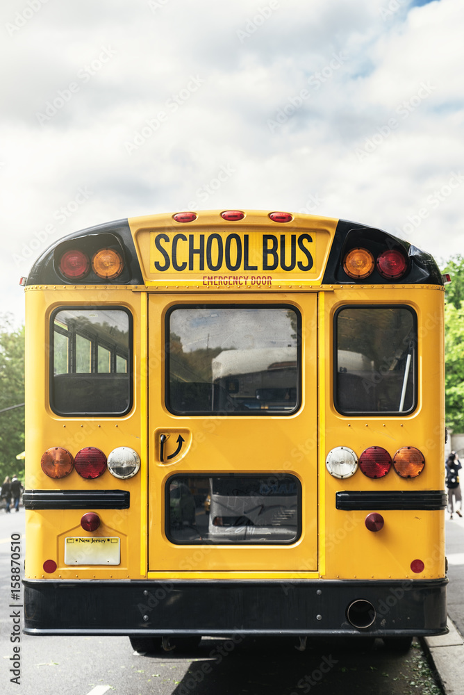 Yellow School Bus in Manhattan Streets. Yellow School Bus in Manhattan Streets.