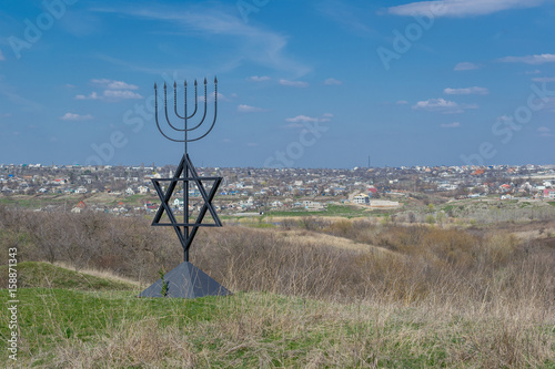 Canvas-taulu The menorah is a symbol of Judaism, the national-religious sign of Israel