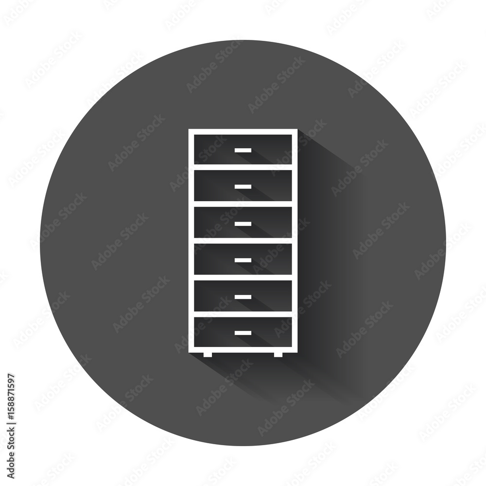 Cupboard furniture icon. Furniture vector illustration with long shadow. Cupboard furniture icon. Furniture vector illustration with long shadow.