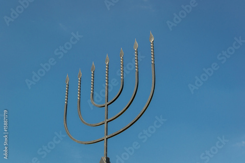 Valokuva The menorah is a symbol of Judaism, the national-religious sign of Israel