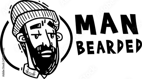 Man bearded hipper logo