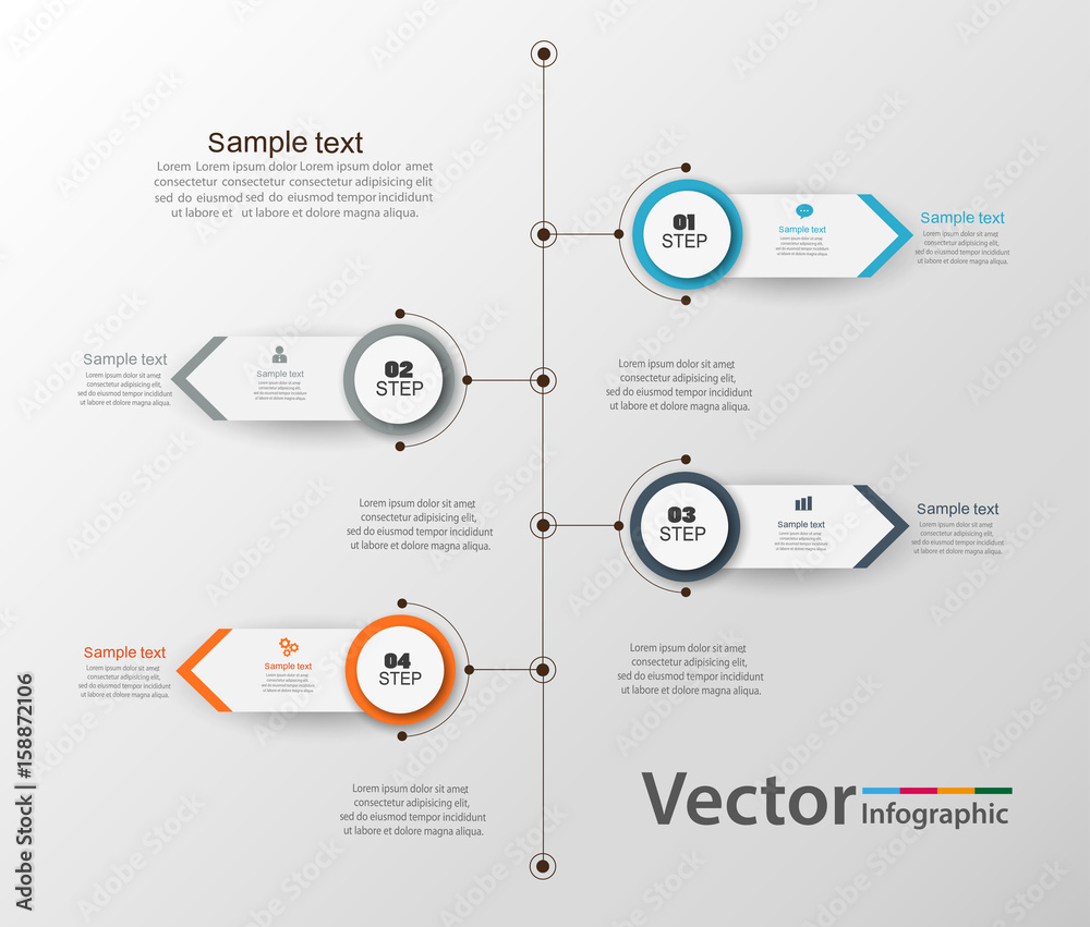 Vector infographics timeline design template. Can be used for content, business, infographic, diagram, network, flowchart, process diagram, time line. Vector eps 10