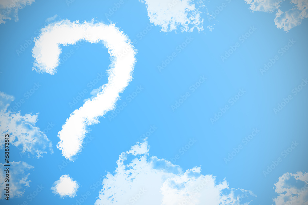 Clouds in the form of a question mark on the sky copy space Clouds in the form of a question mark on the sky copy space