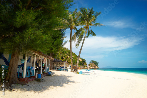 Rawa Beach in sunny day , world famous destination, beautiful weather and idyllic tropical island .
