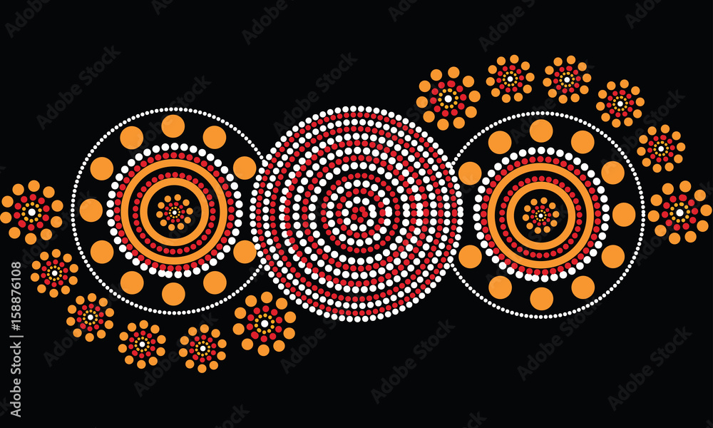 Aboriginal dot art vector background. Stock Vector | Adobe Stock