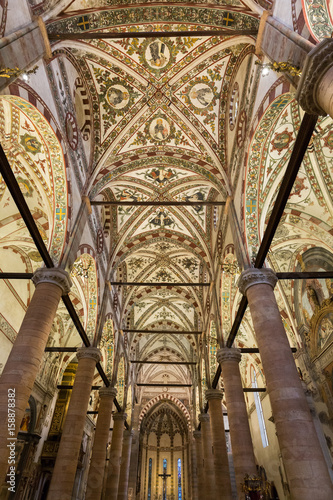 Photos Interior of Sant'Anastasia Church in Verona, Italy