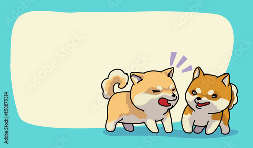 Shiba inu happy time, vector illustration