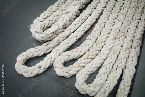 Texture of big rope (ocean background) © 9kwan