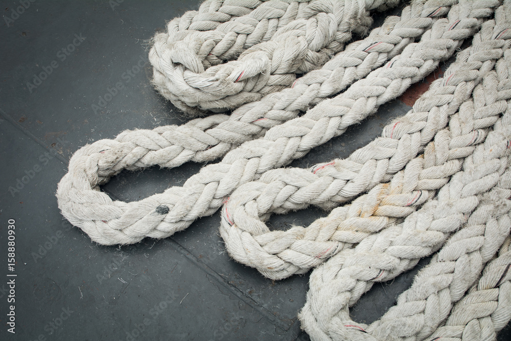 Texture of big rope (ocean background)