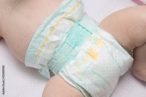 Newborn boy baby in diaper