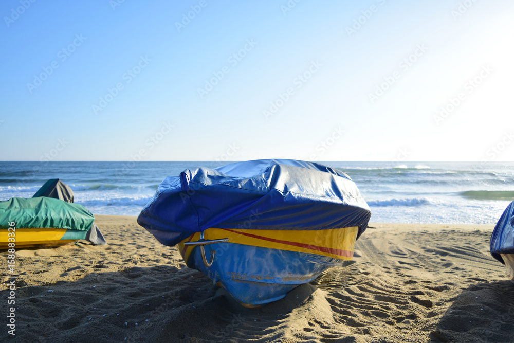 Boat on the sandy beach Boat on the sandy beach