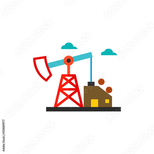 Oil extraction station vector icon