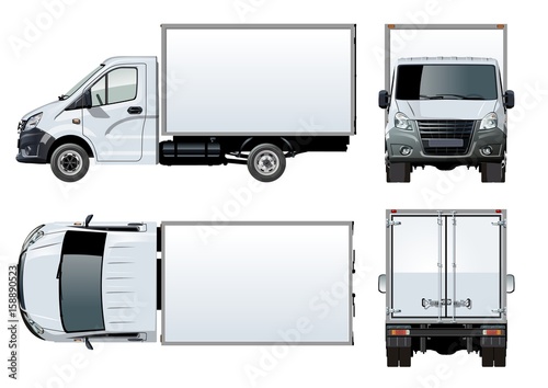 Vector truck template isolated on white. Available EPS-10 separated by groups and layers with transparency effects for one-click repaint