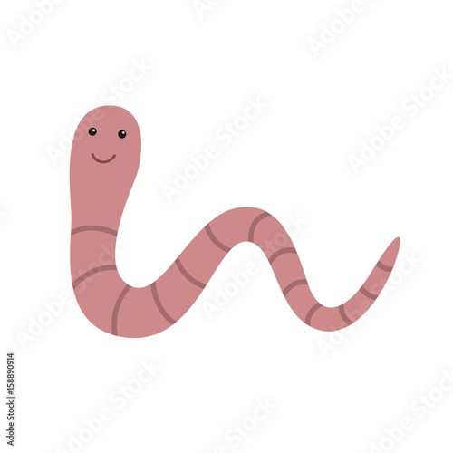 Vector Illustration Of Cartoon Worm photo