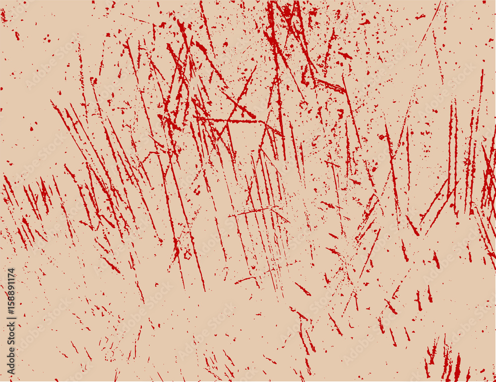 Vector texture of scratches. Red scratches on a light background. Grande. Vector illustration.