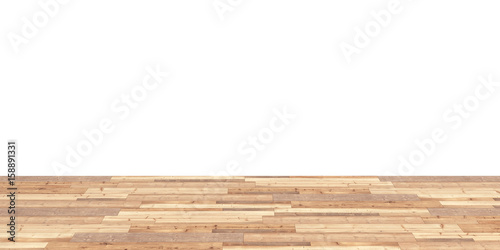 Wood floor on white background 3d
