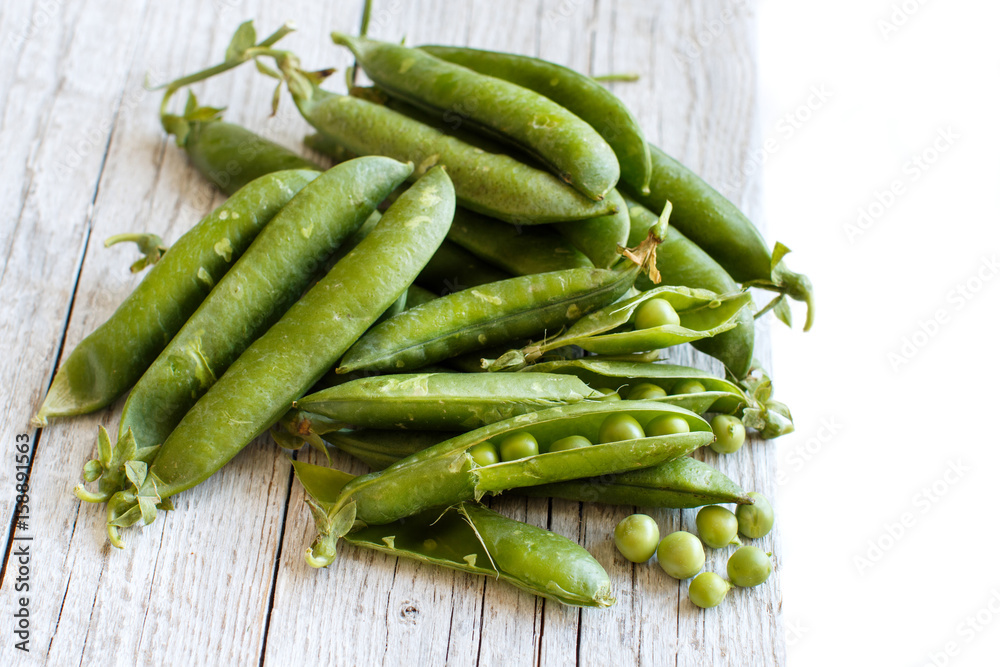 Fresh green pods from farmers market Fresh green pods from farmers market