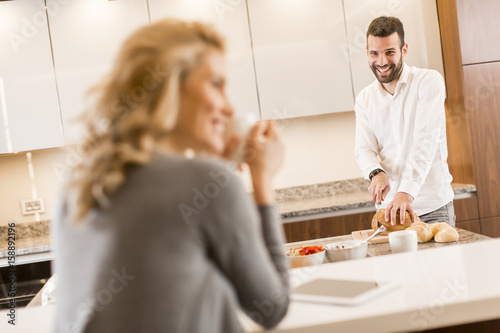 Man preparing a meal while ...