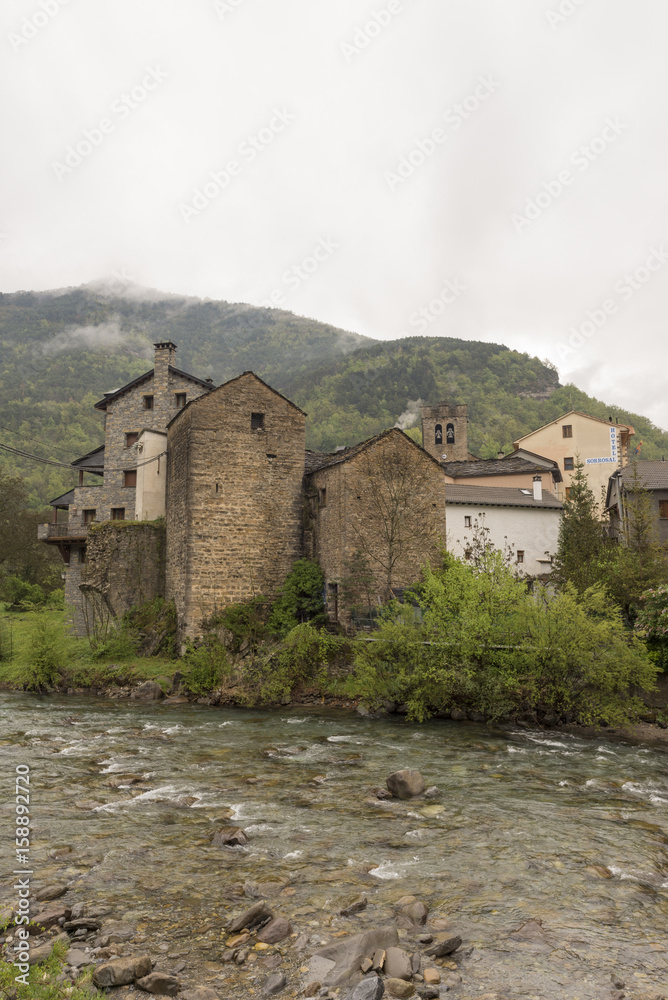 Through the village of Broto in Huesca, Pyrenees