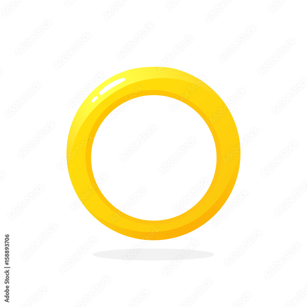 Vector illustration in flat style. Gold wedding ring. Decoration for greeting cards, prints for clothes, infographics Vector illustration in flat style. Gold wedding ring. Decoration for greeting cards, prints for clothes, infographics