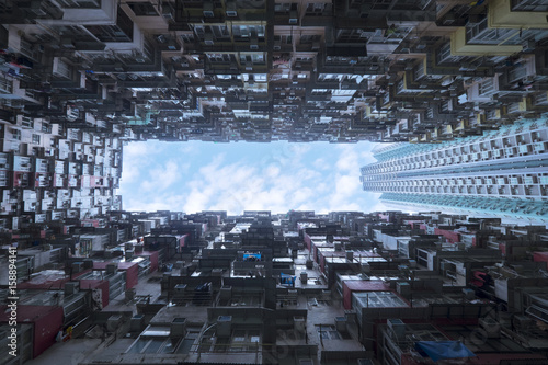 fisheye view of Building in Hong Kong