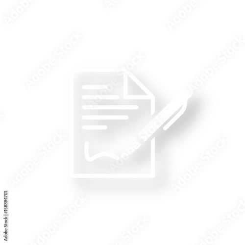 Icon mit Schatten - Vertrag unterschreiben