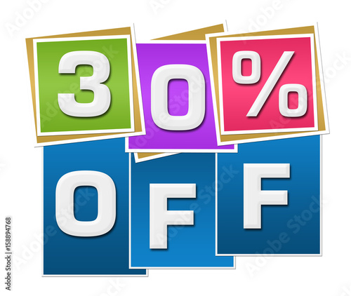 Discount 30 Percent Off Colorful Squares Stripes 