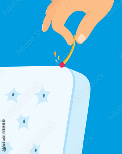 Fire matches sparking a mattress or bed