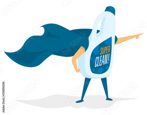 Super cleaning product hero with cape