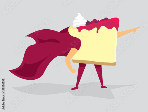 Super cheesecake hero with topping and cape