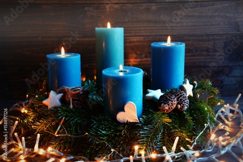 Grußkarte - Adventskranz - ...