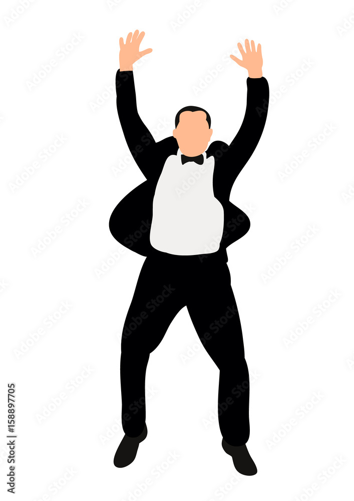 Vector, silhouette man business joy Vector, silhouette man business joy