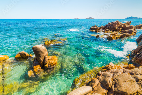 Turquoise water and rocks in Santa Maria Navarrese coast