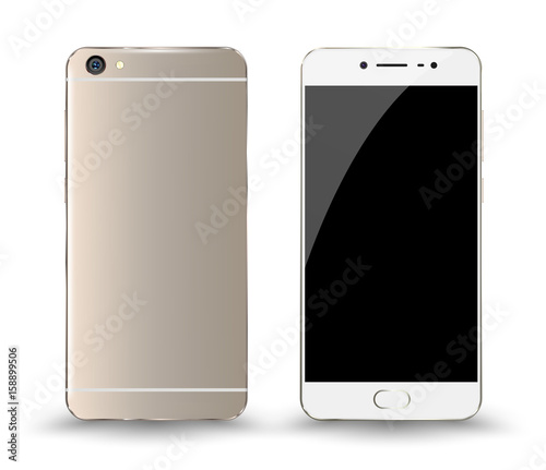 Front and back smartphone mockup.