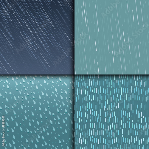 Seamless colorful rain drops pattern background vector water blue nature raindrop abstract illustration