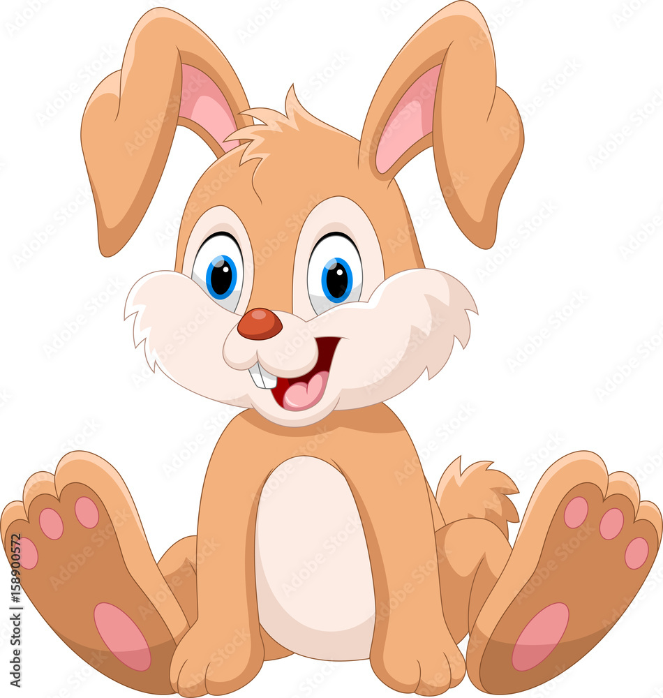 Cute rabbit cartoon sitting Cute rabbit cartoon sitting