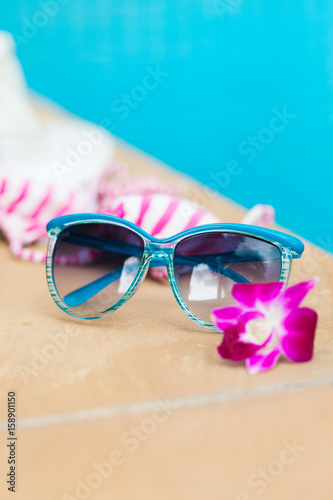 Sunglasses orchid flower colorful swimwear pool