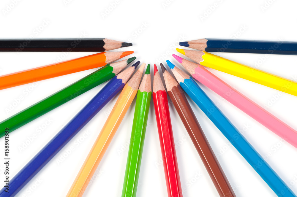 Color pencils isolated on a white background Color pencils isolated on a white background