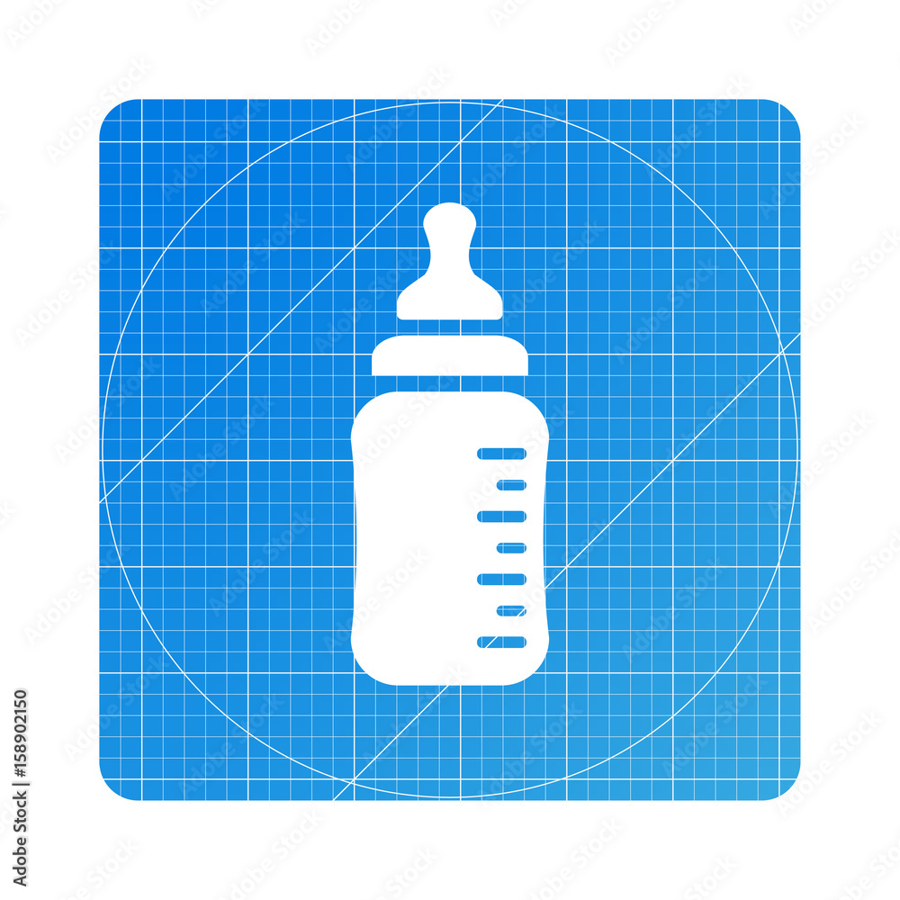 Fototapeta premium Blueprint - Babyflasche
