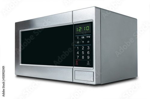 stylish microwave oven on white background