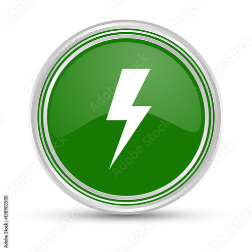 Grüner Button - Bltz - Gefahr - Strom