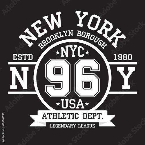New York, Brooklyn typography for t-shirt print. Sports, athletic t-shirt graphics