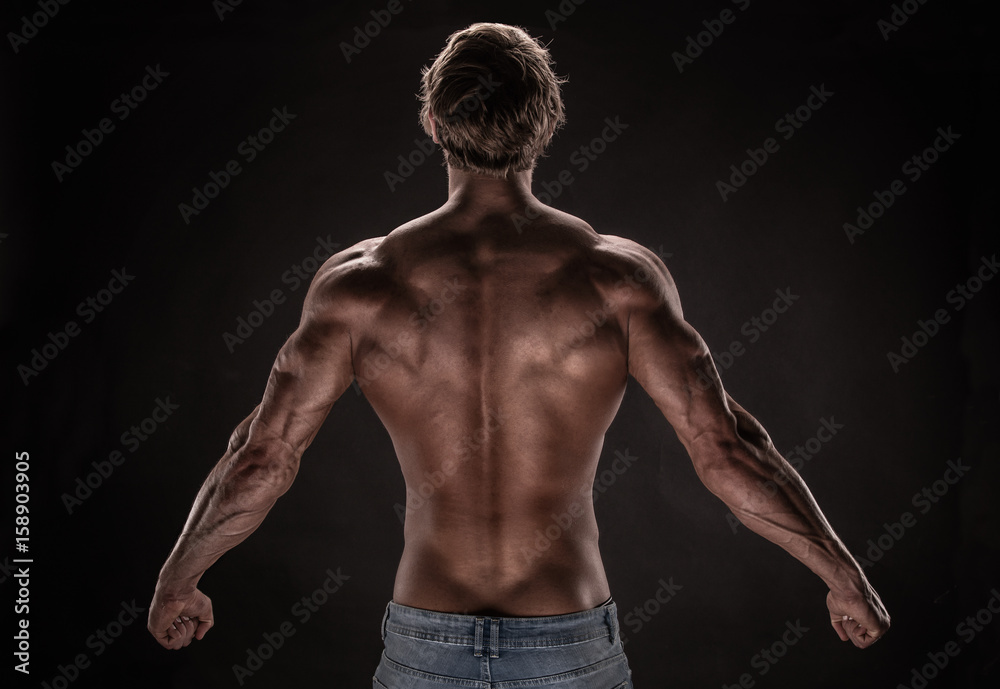 Fototapeta premium Strong Athletic Man Fitness Model
