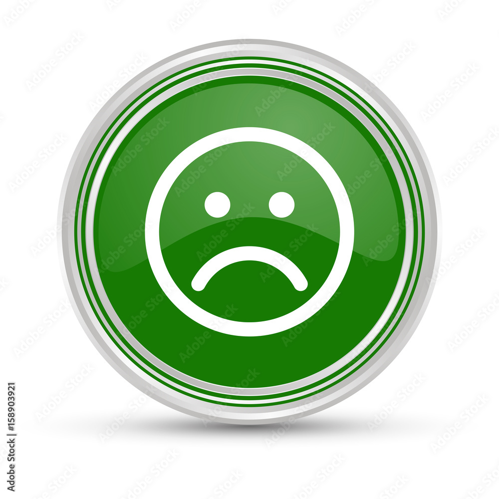 Fototapeta premium Grüner Button - Unzufrieden - Smiley