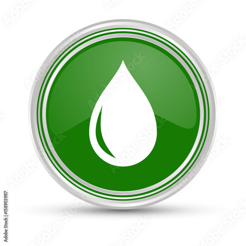 Grüner Button - Tropfen - Wasser