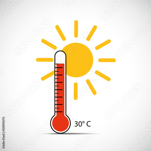 thermometer 30 grad sonnig