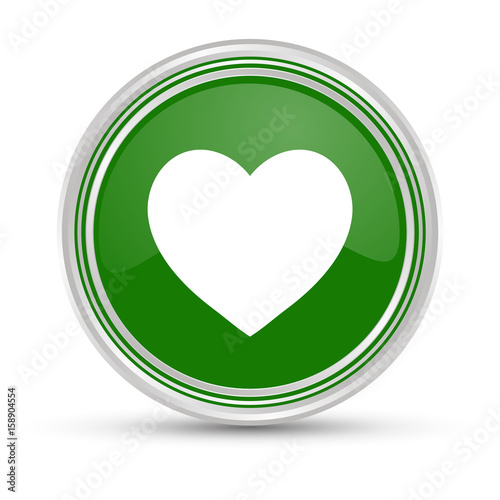 Grüner Button - Herz - Liebe