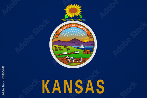 Kansas flag with fabric texture