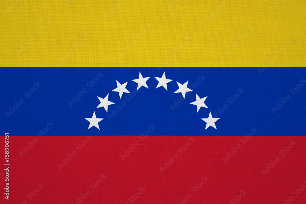 Venezuela flag with fabric texture Venezuela flag with fabric texture